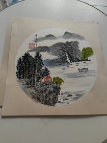 张国祥山水书画4张（尺寸33*33cm）4张合售！！