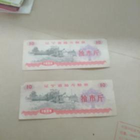 辽宁省粮票１０市斤（1980年）两张合售