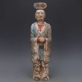 唐三彩人物佣摆件
