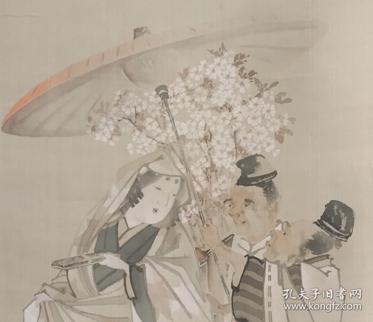 【289】  民国时期 ，绢本，人物，浮世绘，  尺寸121✘42。