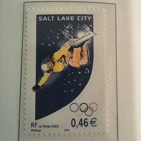 FR3法国邮票 2002年体育 盐湖城 冬奥会 滑雪 新 1全