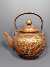 古玩铜器收藏，龙壶
产品规格 重量 如下图：