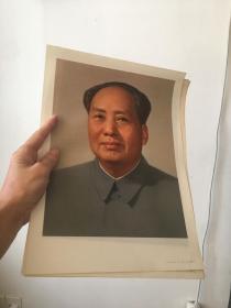 一张完美年画宣传画毛泽东像毛主席像、库存全新67年北京版毛主席标准像38x26本店无高仿，放心