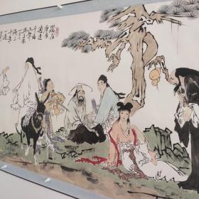 新国画写意八仙图 名家范曾国画四尺卷轴挂画 八仙图精品书画作品