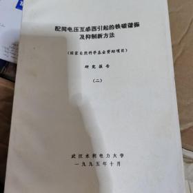 配网电压互感器引起的铁磁谐振及抑制新方法，国家自然科学基金资助项目研究报告