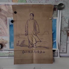 红太阳照亮了安源山，画像，脱蓝