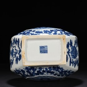 清乾隆青花大吉八宝子孙万代葫芦扁瓶 44×23厘米