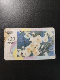 电话磁卡：田村卡 梅花 武汉市市花 WDJ5（3-1）20元面值  有孔  1张售    卡册0001