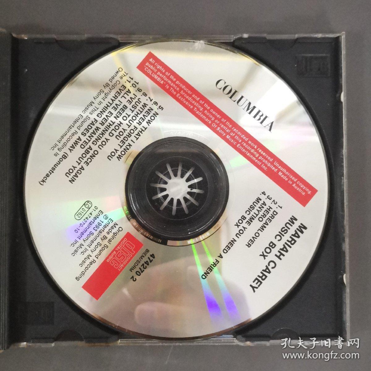 377光盘CD： COLUMBIA  MARIAH CAREY    一张光盘盒装