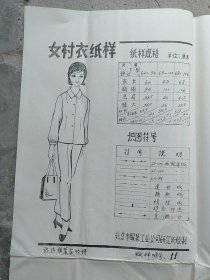 女衬衣纸样
北京服装工业公司研究所绘制