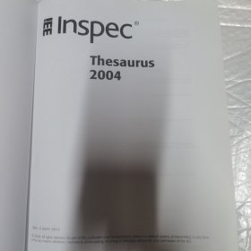 The Inspec Thesaurus 2004 英文原版 精装
