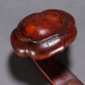 清 竹雕刻诗文如意