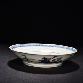 明成化斗彩麒麟纹盘 高5厘米 宽22.3厘米 1200