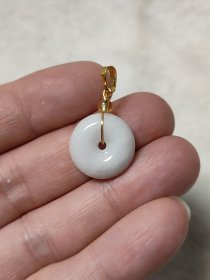 翡翠精品迷你小平安扣质地莹润可做吊坠配饰钥匙扣按图发货一物一图D013