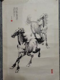 著名画家 四川徐悲鸿，张大千艺术研究院院长 屈义林之子 屈智平国画马 原稿真迹保真出售（画心尺寸66*44厘米）