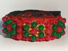 檀木镶和田玉盒装翡翠腰带尺寸见图1