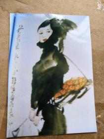 小画片古典美女墨画