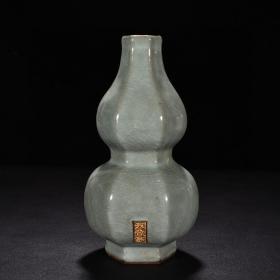 宋官窑青瓷六方葫芦瓶（宋徽宗款）古玩古董古瓷器老货收藏