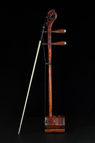 弓弦乐器花梨木雕刻龙头二胡一把，品相佳 收藏佳品