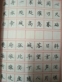 钢笔楷书字帖(本书内页扉页撕掉了，还有一页破了，内页有3页写了点字，用园珠笔在书边划了线。)