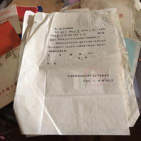 1978年 宁都县革委会知识青年上山下乡办公室东山坝公社 上海知青 同意病退回沪 通知书