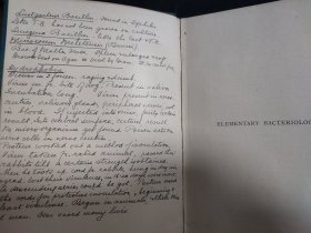 Elementary Bacteriology 基础细菌学 民国 古旧书 1903年 精装本 馆藏书 内页笔迹较多 英语原版书 细菌学基础