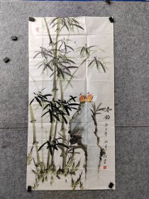 任云老师写意竹子鸟，四尺整张