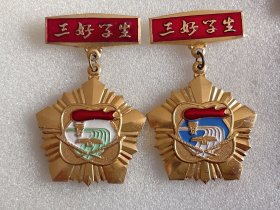 上海市三好学生1981、1982年三好学生徽章证章