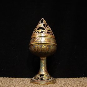 铜——铭文错金博山炉 直径11cm高25cm 重2.5斤
