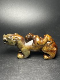 和田玉父子龙！携子上朝，匡扶天下！尺寸116×52×30mm重254g