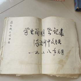 1988年安徽大学中文系毕业生登记表一本及分配工作报表30页