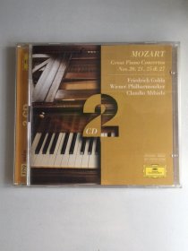 德国版CD/莫扎特四首钢琴协奏曲Mozart,W.A.:PianoConcertosNos.20,21,25&27/Friedrich Gulda&维也纳爱乐乐团&Claudio Abbado/两碟