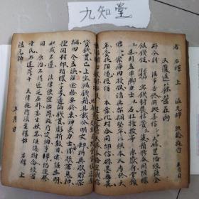 极稀见！！手抄本一册~有明确纪年：大清嘉庆十一年 丙寅（ 1806年） ~宗教清微预修寄库醮仪~ 阴阳合同牒文疏科~~济阳柯氏家族（柯焜和记），18.5X13.5cm，写60筒子页120面，好品如图，弥足珍贵！！！