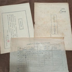 1956年（志愿垦荒人员情况调查表+申请表+携带家属登记表）。