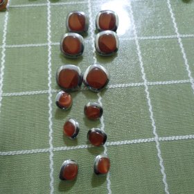 纽扣，硬金属镶彩大小两种12个