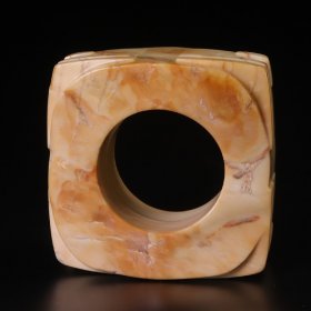 玉文化琮摆件：7.2*7.2*3.5cm重28克