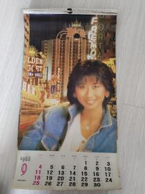 1988年港台明星挂历，3开，12张全。蓝洁瑛张曼玉刘嘉玲陈玉莲王祖贤钟楚红等。