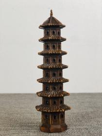 黄杨木 文昌塔，雕工精湛，细节处理到位，保存完整，全品