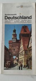 外文原版地图~~~~~~~ Deutschland【德国地图】原版地图，打开尺寸96.5*63厘米.