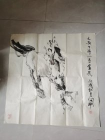 吴开诚国画《一马当先》软片