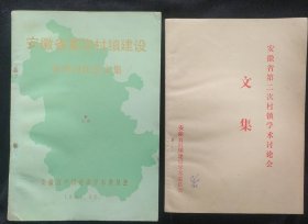 《安徽首次村镇建设学术讨论会文集》安徽省第二次村镇建设学术讨论会文集 两册合售 品佳 书品如图