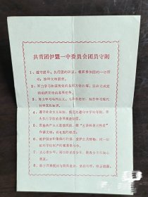 八十年代老物件 团员守则