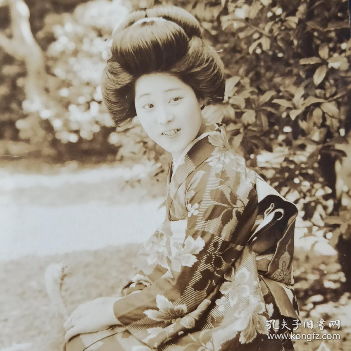 民国银盐老照片 明星照 和服艺伎美女 著名影星 森静子 品好如图