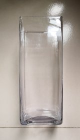 直筒方形玻璃花瓶（高30CM 口径11.5CM）