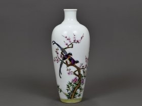 清雍正珐琅彩花鸟纹梅瓶 古玩古董古瓷器老货收藏2