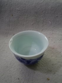 瓷杯盂一个山水图案径6高4.5Cm精致古雅可做水盂等