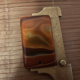 天然玛瑙狐狸头牌饰图案一块放漏出