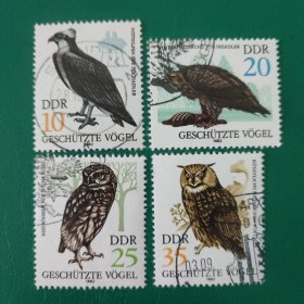 德国邮票 东德 1982年猛禽 4全销