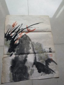 80年代张韬水墨画（50x37厘米）