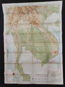民国老地图  1941年中南半岛地图（法属印度Z那地图） 108*79cm